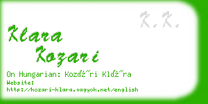 klara kozari business card